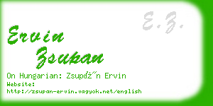 ervin zsupan business card